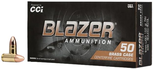 Picture of CCI 5296 BLAZER BRASS 9MM 100 FMJ 50/20