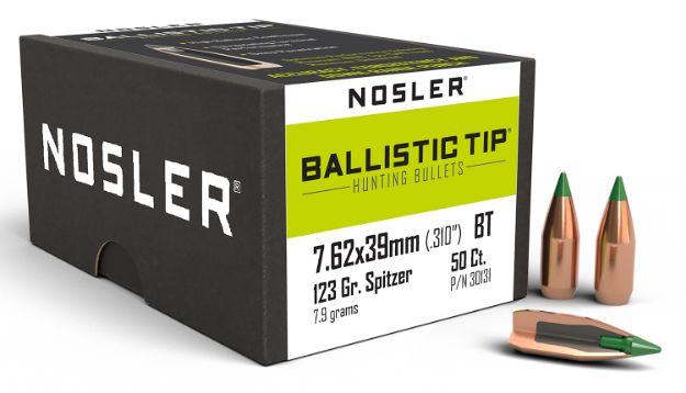 Picture of NOS 30131 BLSTC HNT 7.62X39 123 BT 50