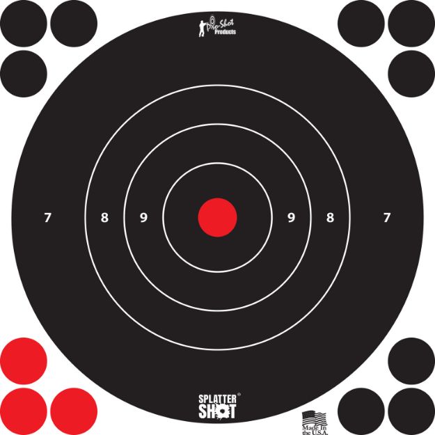 Picture of PROSHOT 8B-WHITE-6PK 8" SPLATTER BULLSEYE TRG