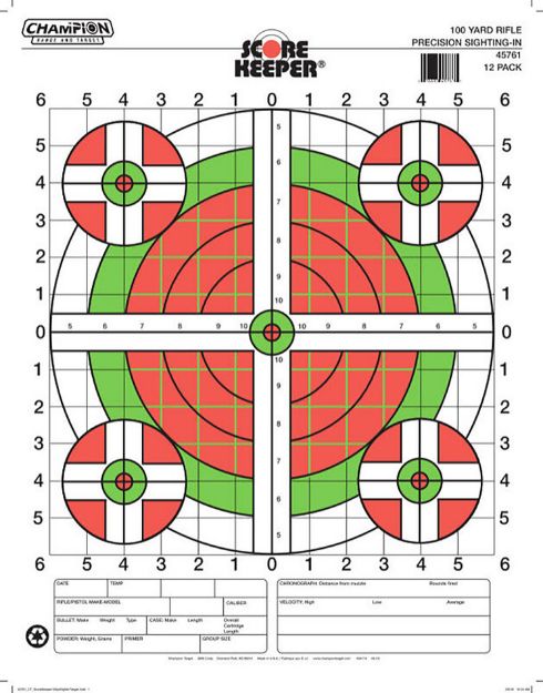 Picture of CHAMP 45796 100YD ORG/GRN LG SIGHT IN 12PK