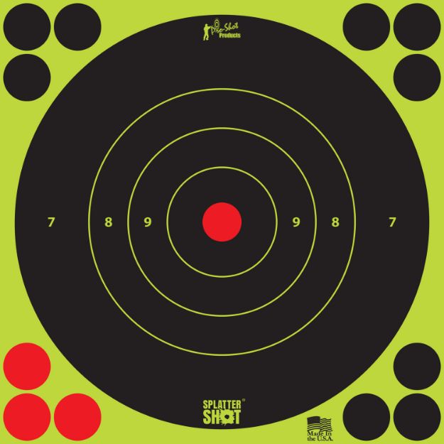 Picture of PROSHOT 8B-GREEN-6PK 8" SPLATTER BULLSEYE TRG