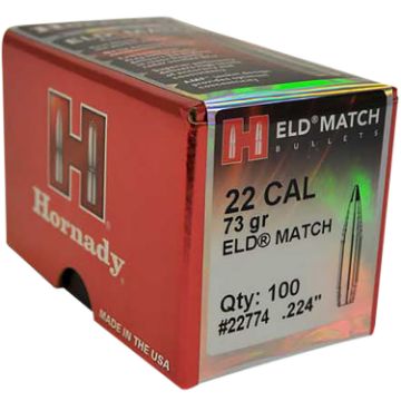 Show details for HORN 22774 BULL .224 73 ELD-M 100/25 Picture of HORN 22774 BULL .224 73 ELD-M 100/25