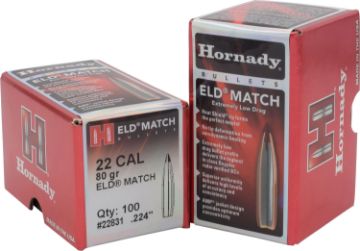 Show details for HORN 22831 BULL .224 80 ELD-M 100/25 Picture of HORN 22831 BULL .224 80 ELD-M 100/25