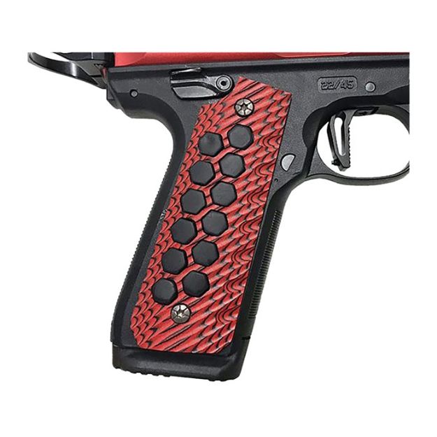 Picture of Hivebrid   G10 Panel Grips For Ruger  Mkiv  22/45  Red