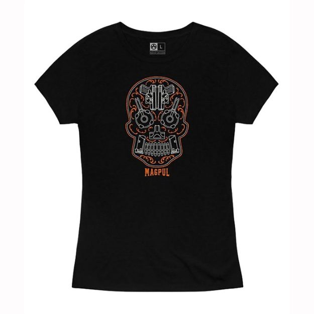 Picture of Women's Sugar Skull Blend T-Shirt Blk Small