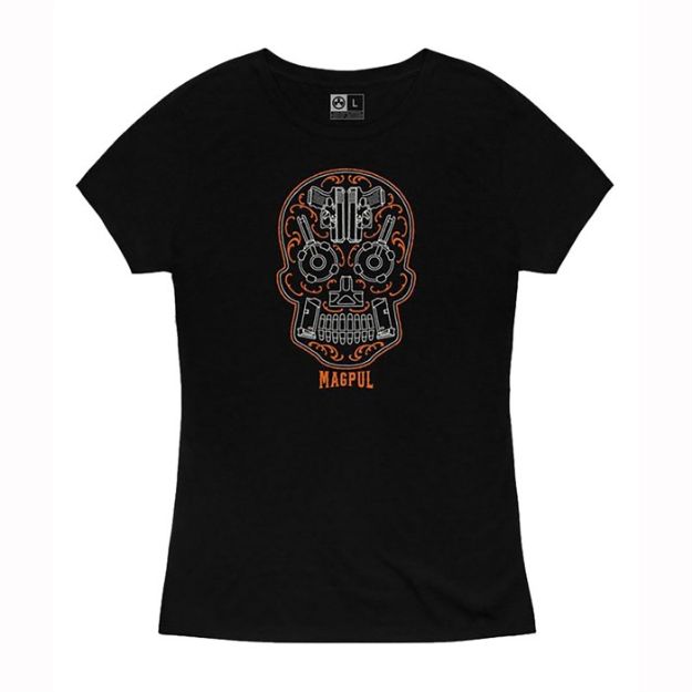 Picture of Women's Sugar Skull Blend T-Shirt Blk Large