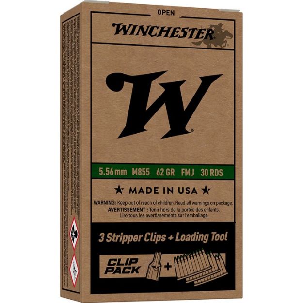 Picture of M855 5.56X45mm Nato 62Gr Fmj 30/Box With 3 Stripper Clips