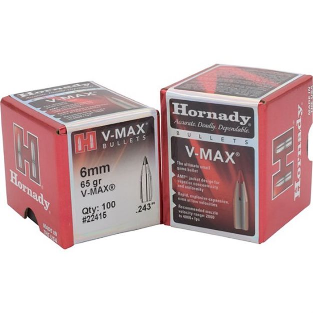 Picture of V-Max® 6Mm Cal. (0.243'') 65Gr Polymer Tip Boat Tail 100/Box