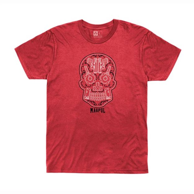 Picture of Sugar Skull Blend T-Shirt Sm Red Heather