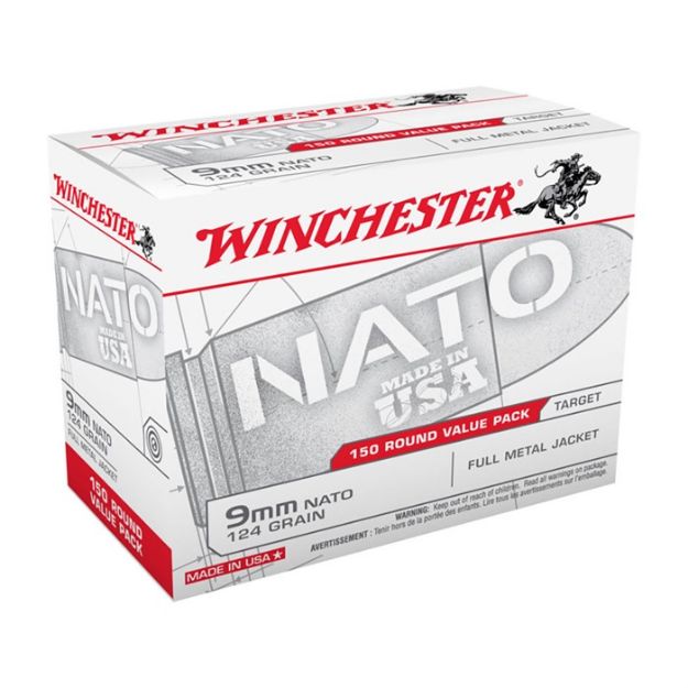 Picture of Winchester 9Mm Nato 124Gr Fmj 150Rd Value Pack 5Bx/Cs