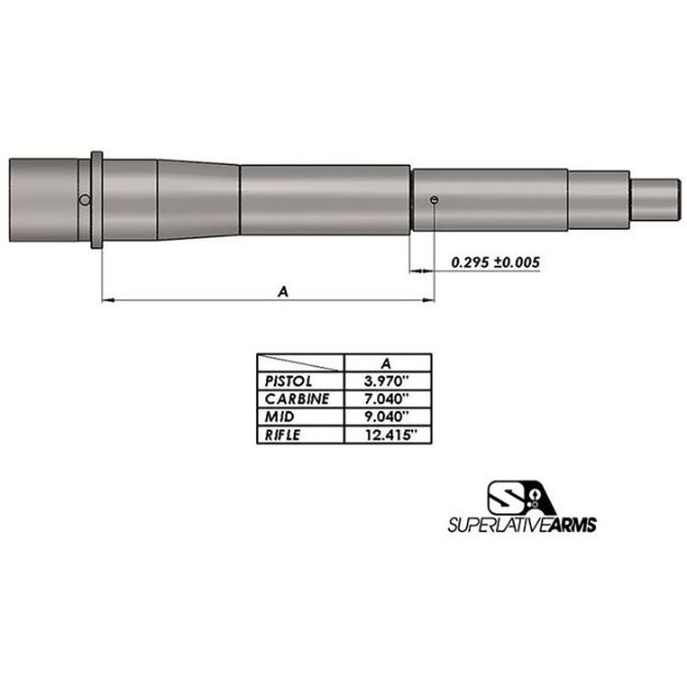 Picture of Ar-15 Adj Piston System W/Solid .750'' Gas Block Carbine Lh