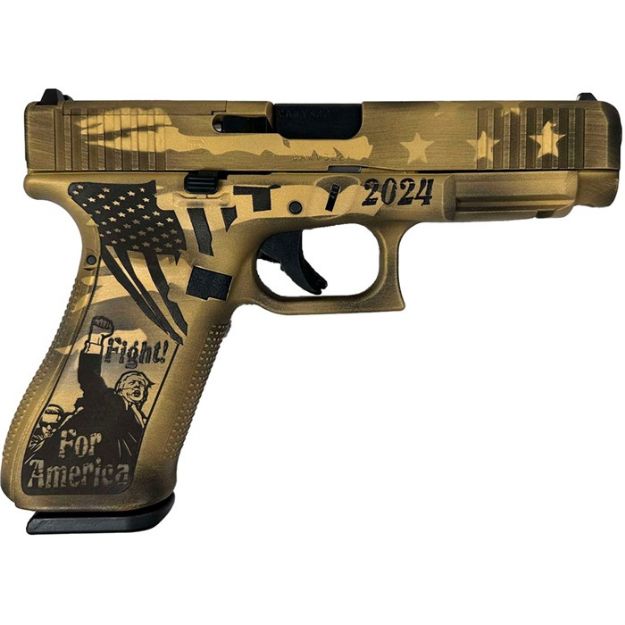 Picture of Glock 47 Mos 9Mm 4.49'' Bbl (3)17Rd Distressed Gold/Fde Trump