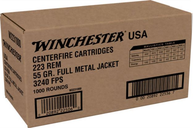 Picture of Winchester Usa 223 Rem 55Gr Fmj 1000Rd Case Lot