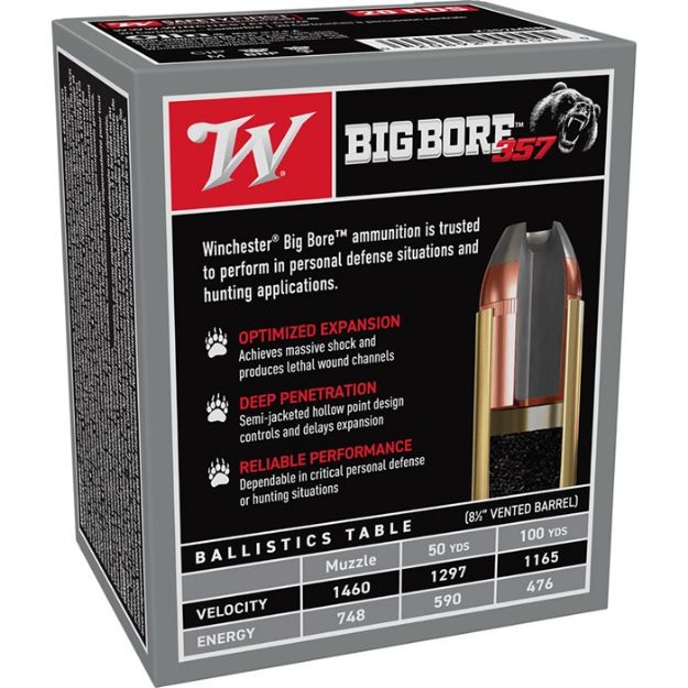 Picture of Winchester Big Bore 357 Mag 158Gr Jhp 20Rd 10Bx/Cs