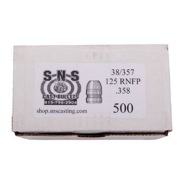 Show details for Cast 38 Cal (.358'') 125Gr Round Nose Flat Point Lead 500/Box Picture of Cast 38 Cal (.358'') 125Gr Round Nose Flat Point Lead 500/Box