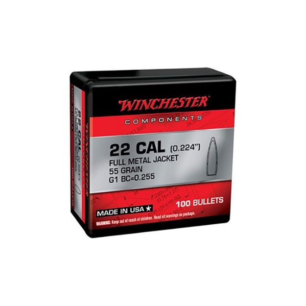 Picture of 22 Caliber (0.224'') 55Gr Full Metal Jacket 100/Box