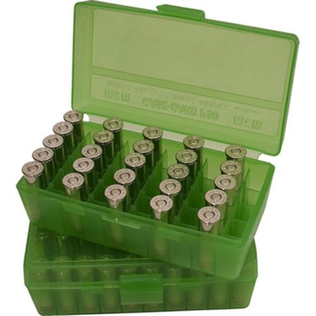 Picture of Flip Top Pistol Ammo Box 9Mm-380 Acp 50 Round Trnslsnt Green