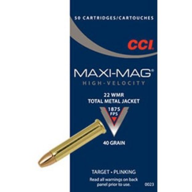 Picture of Cci Maxi-Mag 22Wmr 40Gr Fmj Solid 1875Fps 50Rd 40Bx/Cs