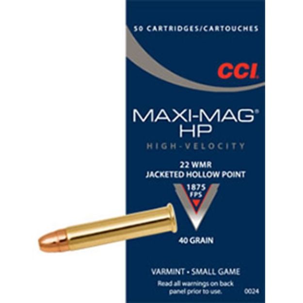Picture of Cci Maxi-Mag 22Wmr 40Gr Jhp 1875Fps 50Rd 40Bx/Cs