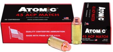 Show details for Atomic 45 Acp Match 185Gr Lead Swc Copper Plated 50Rd 10Bx/Cs Picture of Atomic 45 Acp Match 185Gr Lead Swc Copper Plated 50Rd 10Bx/Cs