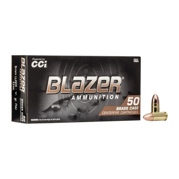 Picture of Cci Blazer Brass 9Mm Luger 115Gr Fmj 50Rd 20Bx/Cs
