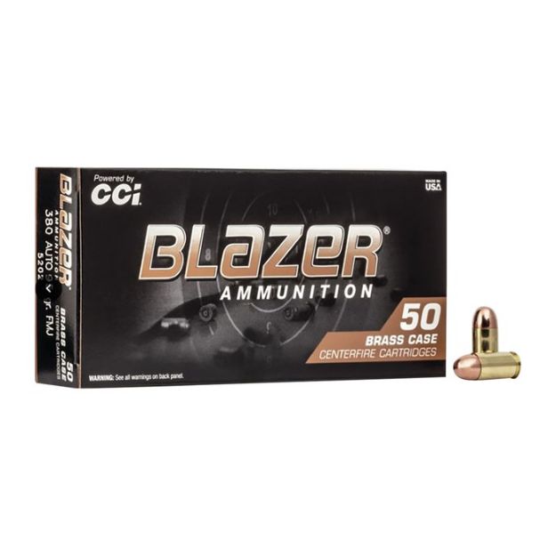 Picture of Cci Blazer Brass 380 Acp 95Gr Fmj 50Rd 20Bx/Cs