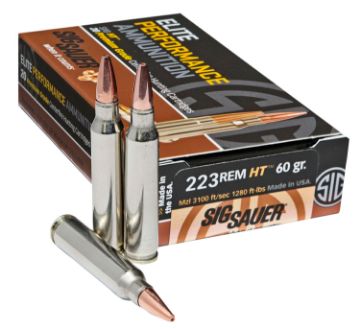Show details for Sig Ammo 223 Rem 60Gr Elite Hunting Ht 20Rd 10Bx/Cs Picture of Sig Ammo 223 Rem 60Gr Elite Hunting Ht 20Rd 10Bx/Cs