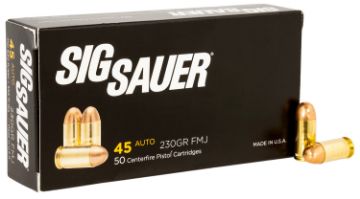 Show details for Sig Ammo 45Acp 230Gr Fmj 50Rd 20Bx/Cs* Picture of Sig Ammo 45Acp 230Gr Fmj 50Rd 20Bx/Cs*