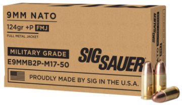 Show details for Sig Ammo 9Mm 124Gr +P Elite Ball M17 Fmj 50Rd 10Bx/Cs Picture of Sig Ammo 9Mm 124Gr +P Elite Ball M17 Fmj 50Rd 10Bx/Cs