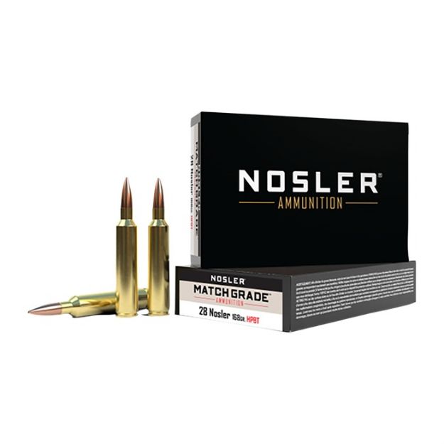Picture of Nosler Match Grade 28 Nosler 168Gr Custom Hpbt 20Rd 10Bx/C!