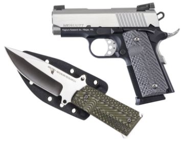 Show details for DE 1911 45ACP 3" 6RD TT ADS W/ KNIFE Picture of DE 1911 45ACP 3" 6RD TT ADS W/ KNIFE