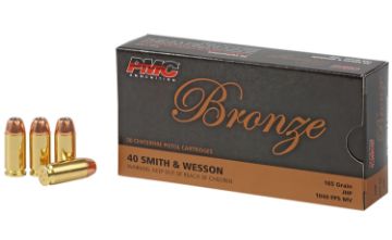 Show details for PMC BRNZ 40SW 165GR JHP 50/1000 Picture of PMC BRNZ 40SW 165GR JHP 50/1000