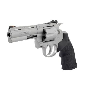 Show details for Colt Python 357Mag 4.25" 6Rd Matte Stainless Hogue Grips Picture of Colt Python 357Mag 4.25" 6Rd Matte Stainless Hogue Grips