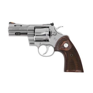 Show details for Colt Python 357Mag 3" 6Rd Stainless Walnut Grips Picture of Colt Python 357Mag 3" 6Rd Stainless Walnut Grips