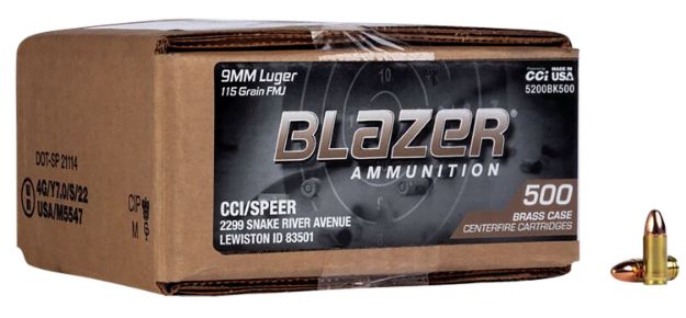 Picture of CCI 5200BK500 BLZR BRAS 9MM 115 *LOOSE 500/1