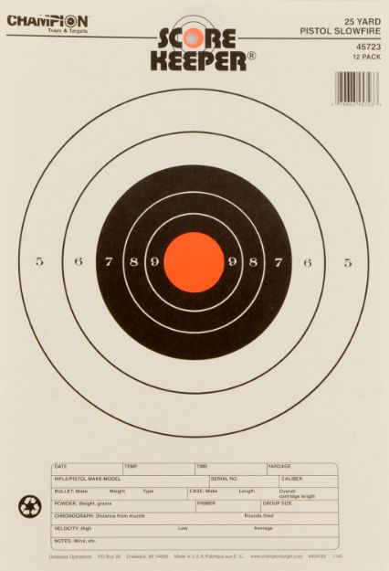 Picture of CHAMP 45723 25YD PISTOL SLOWFIRE
