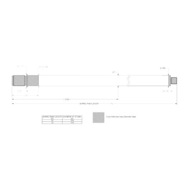 Picture of 6.5 Creedmoor 1-8 Twist 24'' Carbon Fiber Sendero Barrel