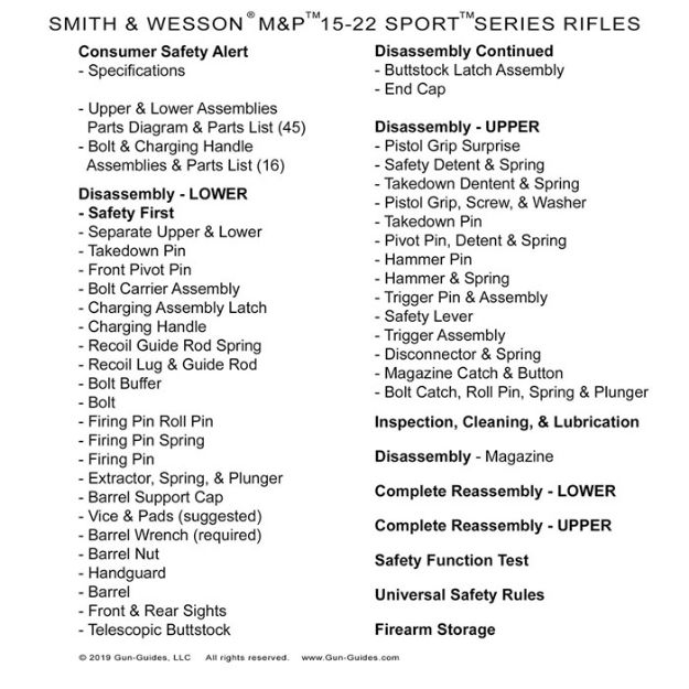 Picture of Rifle Guide For The S&W M&P 15-22 Sport Series Rimfire