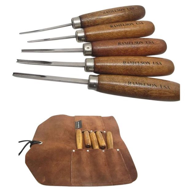 Picture of V&U Chisel Carving Set Checkering & Resoration W/Case 5Pc