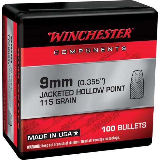 Picture of Jacketed Hollow Point Notched 9Mm (.355'') 115Gr Jhpn100/Box