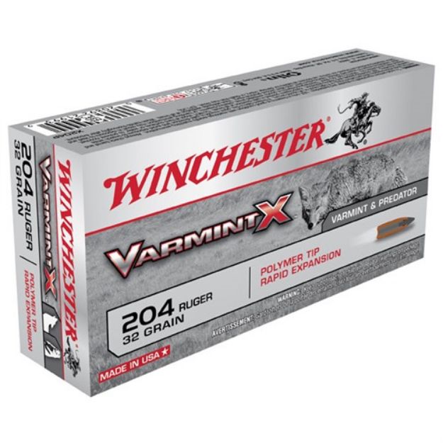 Picture of Winchester Varmint X 204 Ruger 32Gr Polymer Tip 20/Bx