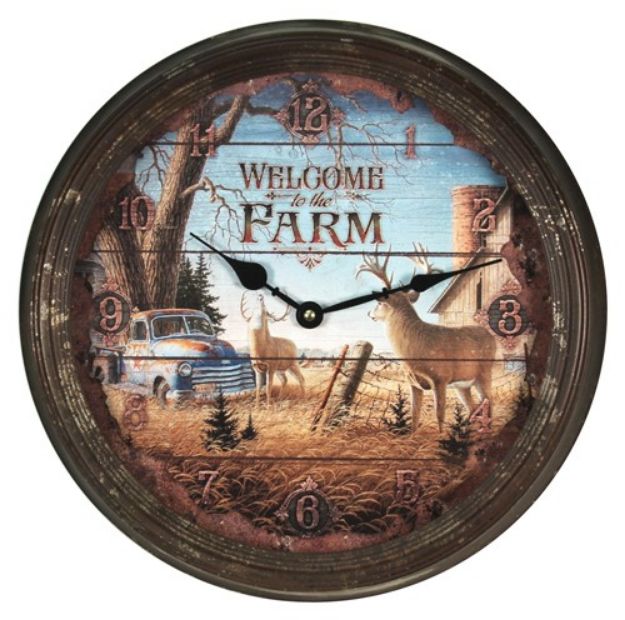 Picture of Rivers Edge Deer Nostalgic Metal Clock 15"