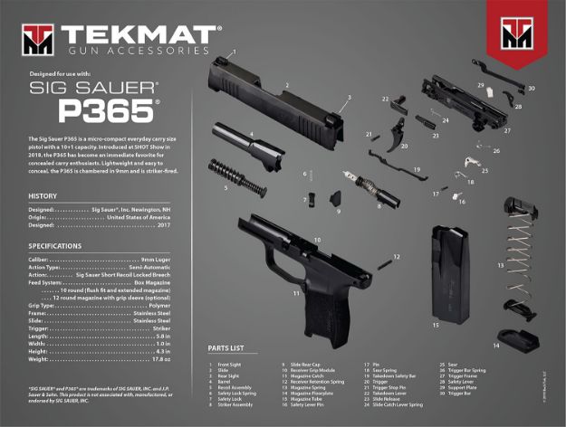 Picture of TEKMAT ULTRA PSTL MAT SIG P365