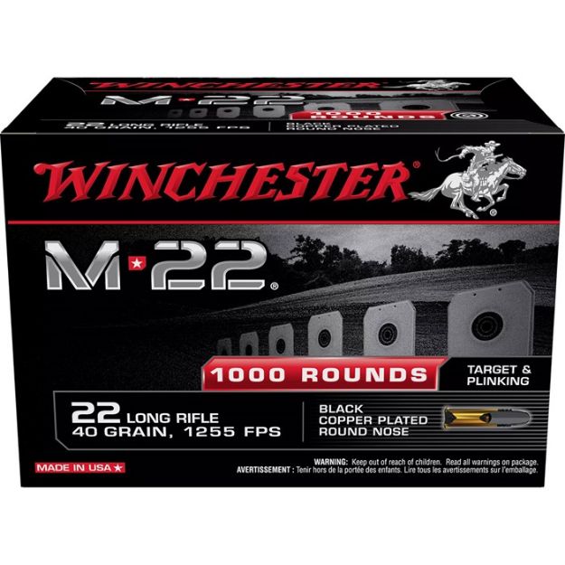 Picture of Winchester M-22 22Lr 40Gr Lead-Rn 1255Fps 1000Rd 2Bx/Cs