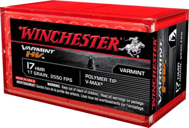 Picture of Winchester Varmint Hv 17Hmr 17Gr 2550Fps V-Max 50Rd 20Bx/C