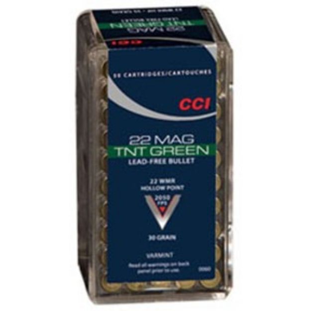 Picture of Cci Tnt Green 22Wmr Lead Free 2050Fps 50Rd 40Bx/Cs