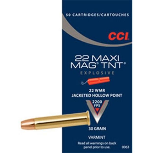Picture of Cci Maxi-Mag 22Wmr 30Gr Tnt Jhp 2200Fps 50Rd 40Bx/Cs