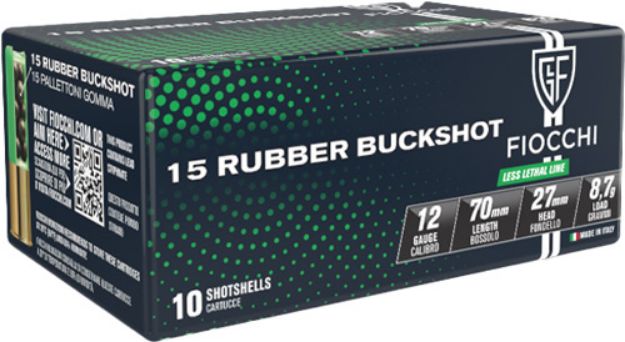 Picture of Fiocchi Rubber Buck 12Ga 2.75" 15-Pellet 10Rd 25Bx/Cs