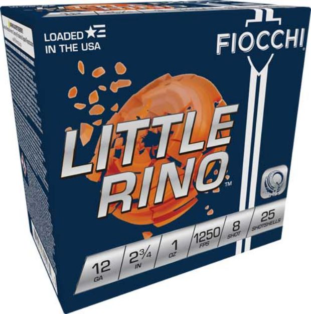 Picture of Fiocchi Little Rino 12Ga 2.75" 1Oz #8 1250Fps 250Rd Case