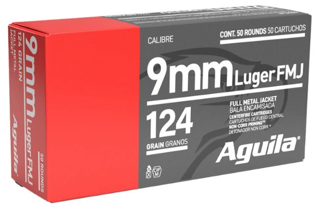 Picture of Aguila 9Mm Luger 124Gr Fmj-Rn 50Rd 20Bx/Cs